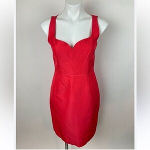 J. Crew Cerise Pink Sweetheart Neck Sheath Midi Dress 8 Lovely Holidays Boho